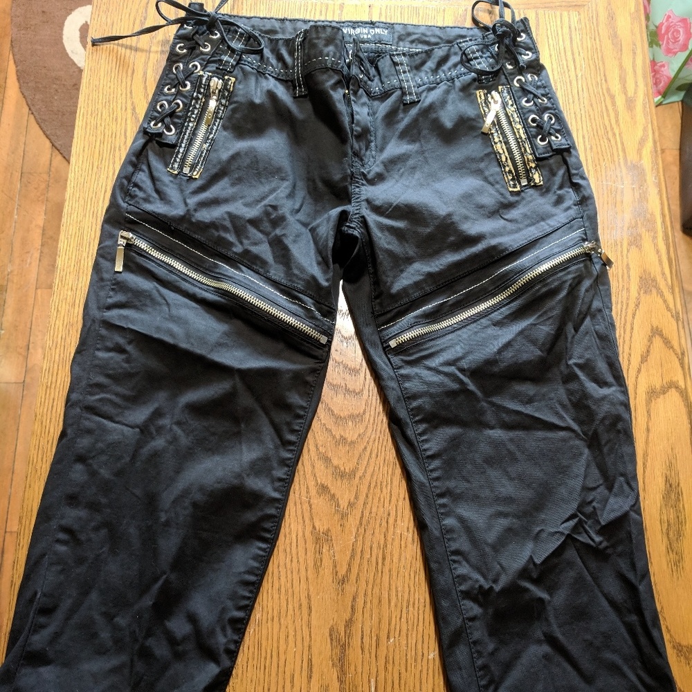 Virgin only, black embellished capris, 9